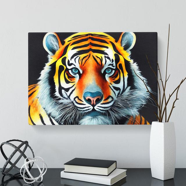 XXX-H1022-WF-10054X Watercolour Tiger Vol.2 - Wrapped Canvas Painting World Menagerie Size: 40cm H x 60cm W x 3cm D on Productcaster.