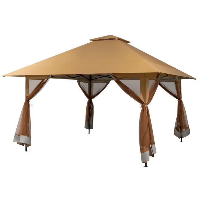 4m X 4m Pop Up Gazebo Canopy Tent W/ Netting Mesh Sidewalls Dakota Fields on Productcaster.