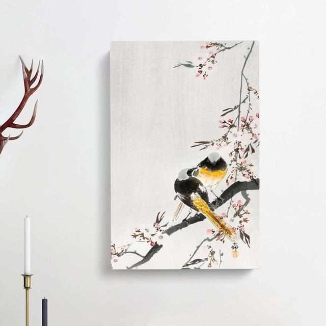 Two Sable Red Tails & Cherry Blossom by Ohara Koson - Wrapped Canvas Painting East Urban Home Size: 50cm H x 35cm W x 3cm D on Productcaster.