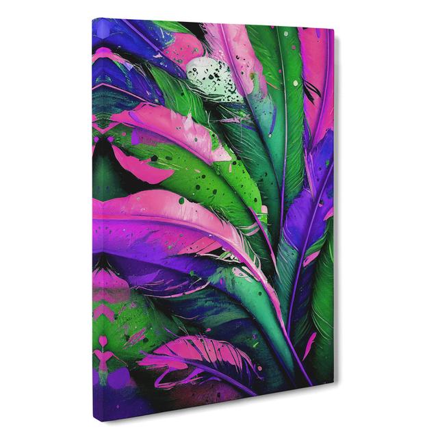 XV1022-4079X Splashed Feathers No.4 Abstract - Print World Menagerie Format: Wrapped Canvas, Size: 76cm H x 50cm W, Matte Colour: No Matte on Productcaster.