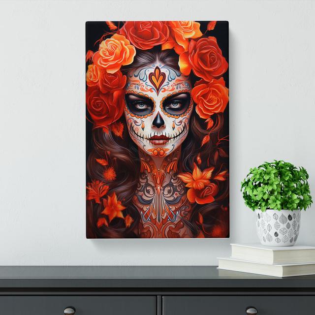 Sugar Skull Art Deco Art No.2 Happy Larry Size: 76cm H x 50cm W x 3cm D on Productcaster.