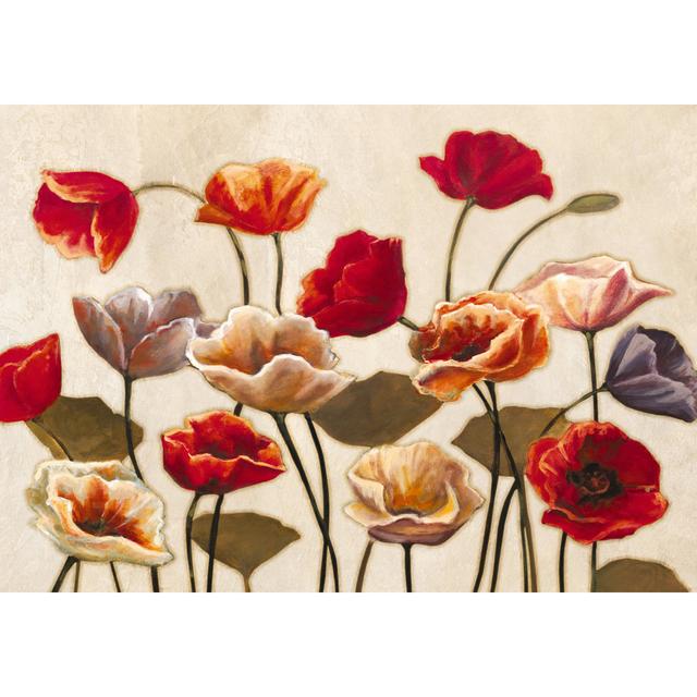 Poppies On Cream - Wrapped Canvas Painting Marlow Home Co. Size: 20cm H x 30cm W x 3.8cm D on Productcaster.