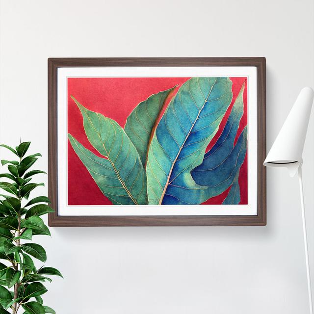 Majestic Leaf - Picture Frame Graphic Art 17 Stories Size: 34cm H x 46cm W x 2cm D, Frame Colour: Walnut on Productcaster.