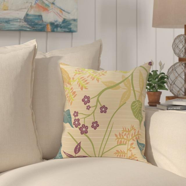 Connelly Botanical Cushion with Filling Blue Elephant Size: 41cm H x 41cm W x 15cm D, Colour: Gold on Productcaster.