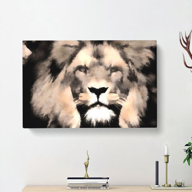 Lion - Wrapped Canvas Painting Print East Urban Home Size: 40cm H x 60cm W x 3cm D on Productcaster.