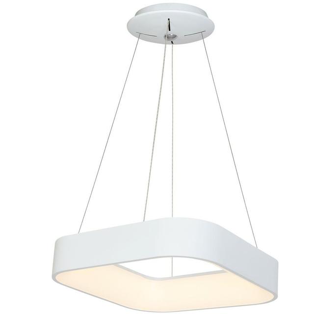 Cariana 1-Light Square LED Pendant Ivy Bronx Base Finish: White on Productcaster.