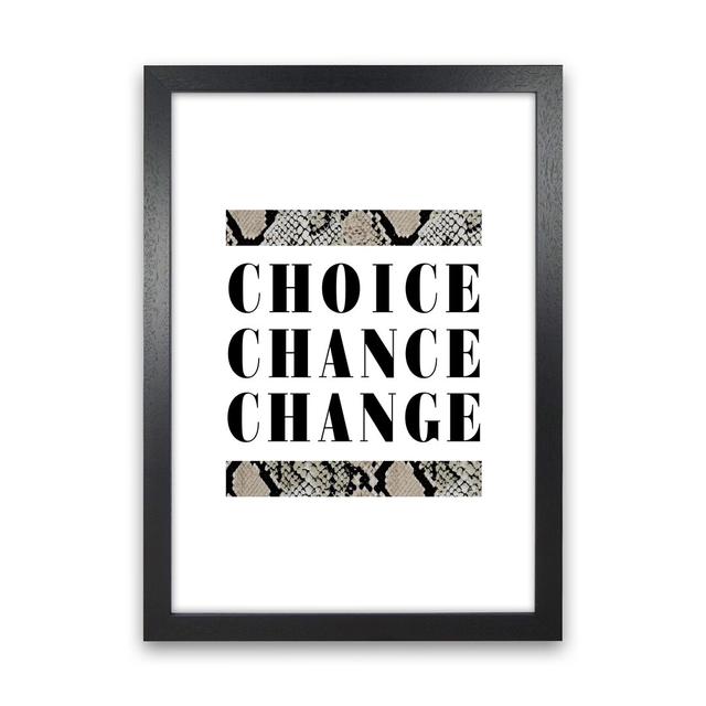 Choice Chance Change Snake - Print 17 Stories Frame Option: Black Frame, Size: 63.4cm H x 46cm W x 3cm D on Productcaster.