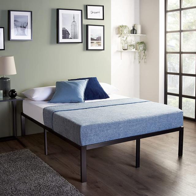 Aggie Raised Small Double Black Metal Platform Bed White Noise Size: Super King (6') on Productcaster.