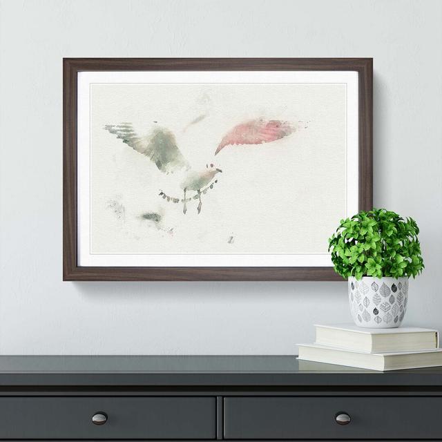 Seagull Birds in the Light in Abstract - Picture Frame Painting Print East Urban Home Frame Option: Walnut, Size: 40cm H x 60cm W x 2cm D on Productcaster.