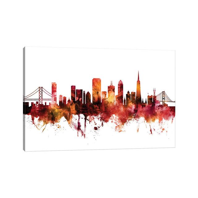 San Francisco, California Skyline by Michael Tompsett - Wrapped Canvas Art Prints Latitude Run Size: 30.48cm H x 45.72cm W x 1.91cm D on Productcaster.