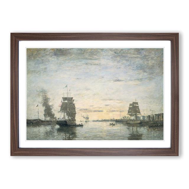 Entrance to the Harbor by Eugene Boudin - Picture Frame Painting East Urban Home Frame Option: Walnut Framed, Size: 48cm H x 65cm W x 2cm D on Productcaster.