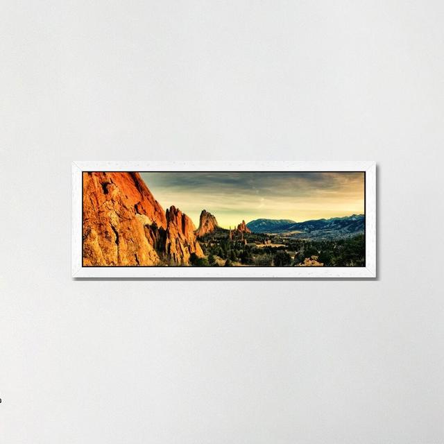 Colorado Springs Panoramic Skyline Cityscape - Panoramic Print on Canvas Brayden Studio Format: White Floater Framed, Size: 30.48cm H x 91.44cm W x 3. on Productcaster.