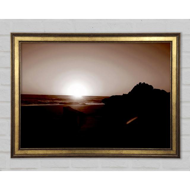 Chocolate Sunrays Framed Print Highland Dunes Size: 29.7cm H x 42cm W x 1.5cm D on Productcaster.