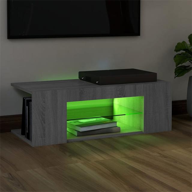 TV Cabinet With LED 90X39x30 Cm Metro Lane Colour: Lights Grey Sonoma on Productcaster.