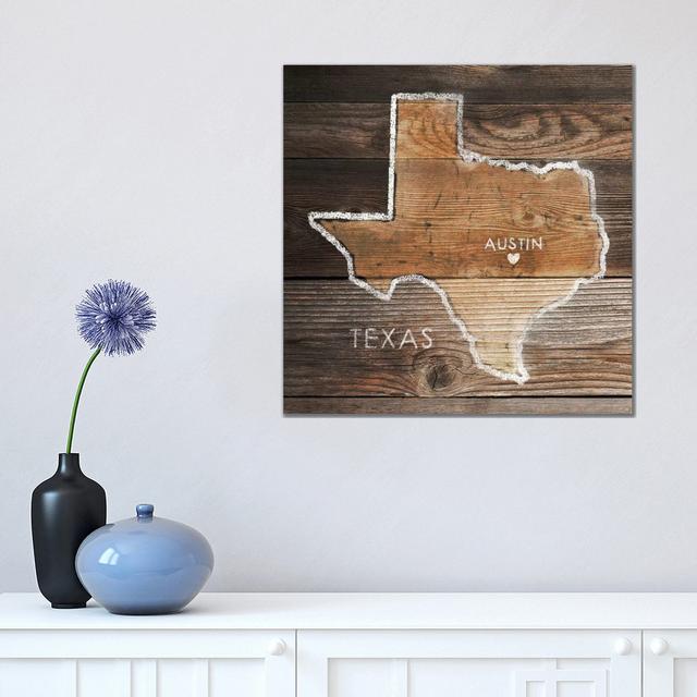 Texas Rustic Map by PI Galerie - Wrapped Canvas Painting Alpen Home Size: 45.72cm H x 45.72cm W x 1.905cm D on Productcaster.