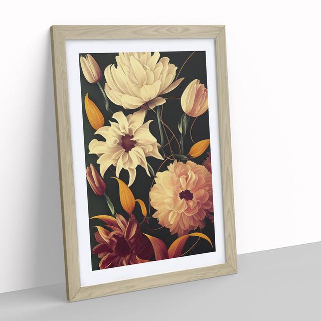 Assorted Flowers - Picture Frame Graphic Art Marlow Home Co. Size: 34cm H x 25cm W x 2cm D, Frame Colour: Oak Framed on Productcaster.