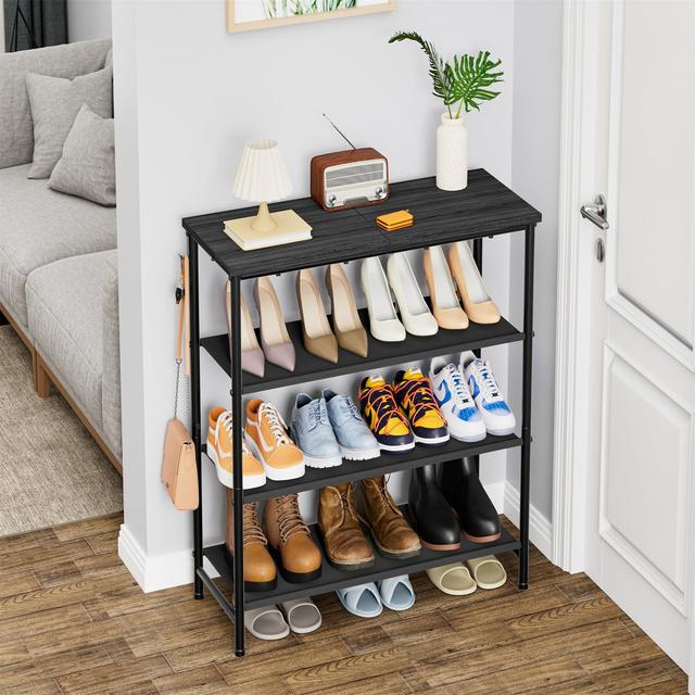 16 Pair Shoe Rack Rebrilliant Finish: Black on Productcaster.