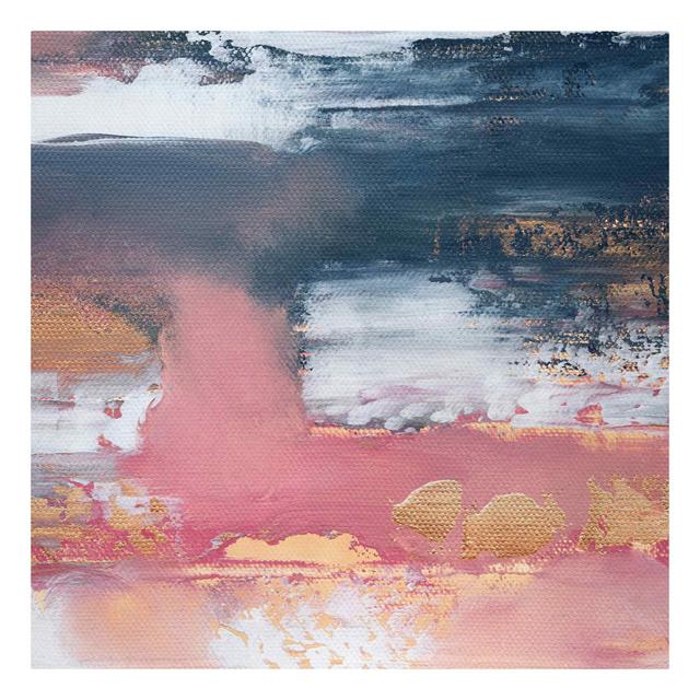 Elisabeth Fredriksson - Pink Storm with Gold Art Print on Canvas Ivy Bronx Frame Option: Gray, Size: 40cm H x 40cm W, Format: 330g/m² recycled canvas on Productcaster.