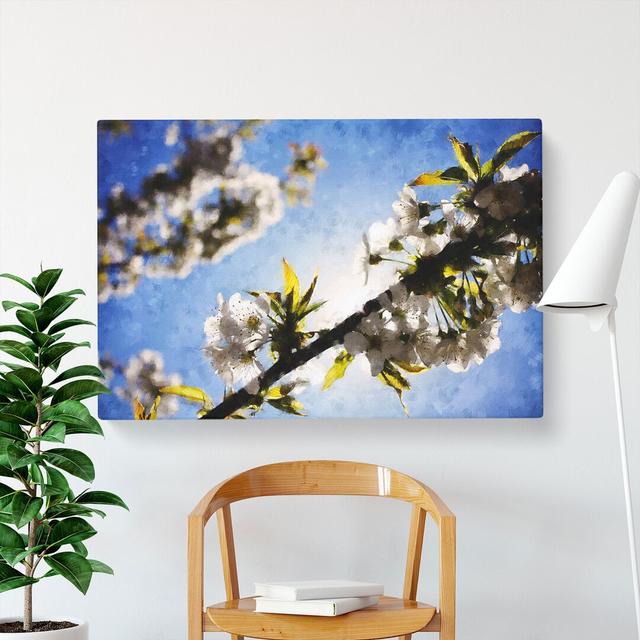 White Cherry Blossom Vol.1 - Wrapped Canvas Graphic Art East Urban Home Size: 40cm H x 60cm W x 3cm D on Productcaster.