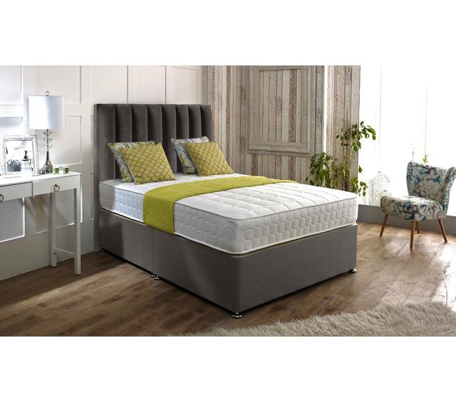 Vincent Divan Base Fairmont Park Size: Double (4'6), Storage Type: 4 Drawers, Colour: Grey on Productcaster.