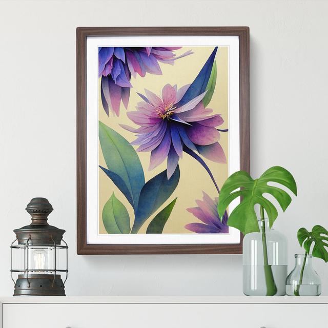 Beautiful Watercolour Flowers No.2 - Graphic Art Marlow Home Co. Size: 66cm H x 48cm W x 2cm D, Format: Walnut Framed, Matte Colour: White on Productcaster.