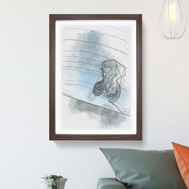 BMX Jump in Abstract - Picture Frame Graphic Art Print East Urban Home Frame Option: Walnut Framed, Size: 87cm H x 62cm W x 2cm D on Productcaster.