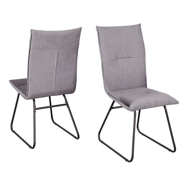 Kibler Upholstered Side Chairs (Set of 2) Latitude Run Colour: Grey on Productcaster.