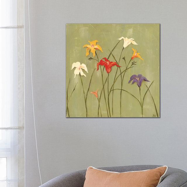 Jeweled Lilies I by Jade Reynolds - Wrapped Canvas Painting ClassicLiving Size: 66cm H x 66cm W x 3.8cm D on Productcaster.