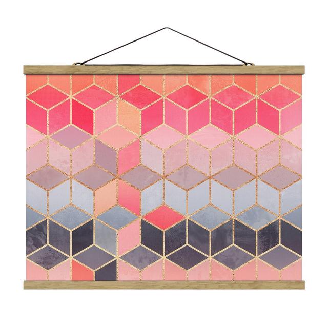 Colourful Pastel Golden Geometry by Elisabeth Fredriksson - Graphic Art Print Canora Grey Size: 37.5cm H x 50cm W x 0.3cm D on Productcaster.