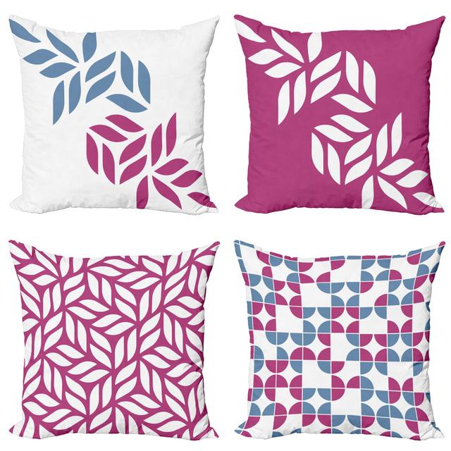 Außen-Kissenhülle Goggins (Set of 4) ScanMod Design Farbe: Blau/Dunkles Magenta, Größe: 60 cm H x 60 cm B x 0,01 cm T on Productcaster.