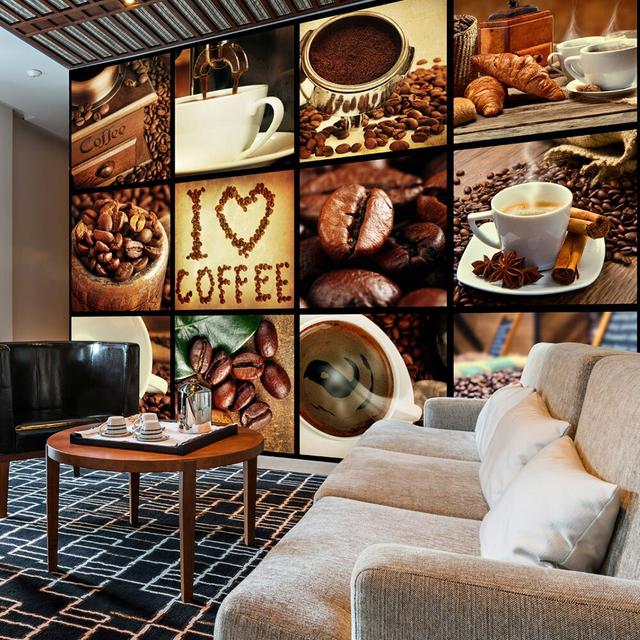 Fototapete CoffeeCollage 245 cm x 350 cm East Urban Home Größe: 350 cm x 245 cm on Productcaster.