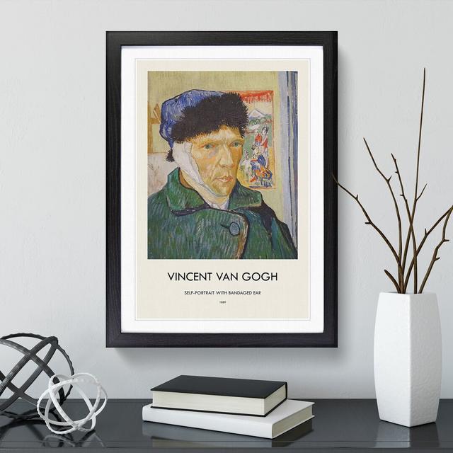 Self Portrait with Bandage by Vincent Van Gogh - Picture Frame Painting East Urban Home Frame Option: Black, Size: 48cm H x 36cm W x 2cm D on Productcaster.