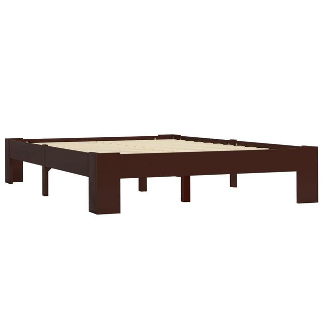 vidaXL Bed Frame Solid Pine Wood 17 Stories Size: 100 x 200 cm, Colour: Dark Brown on Productcaster.