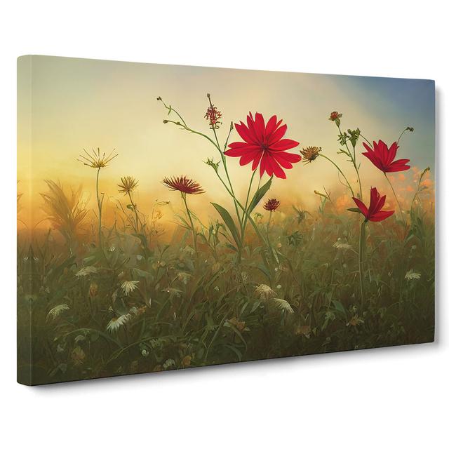 Dramatic Wildflowers Floral - Wrapped Canvas Photograph Marlow Home Co. Size: 50cm H x 76cm W x 3cm D on Productcaster.