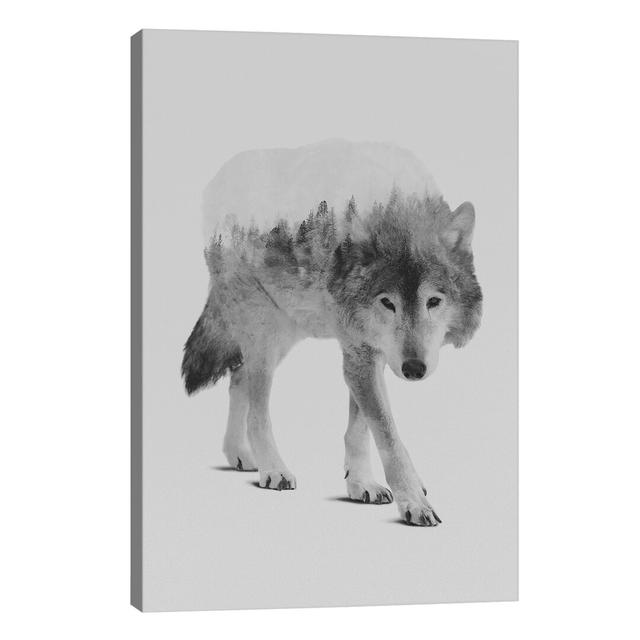 Wolf In The Woods II by Andreas Lie - Wrapped Canvas Print Alpen Home Size: 101.6cm H x 66.04cm W x 1.91cm D on Productcaster.