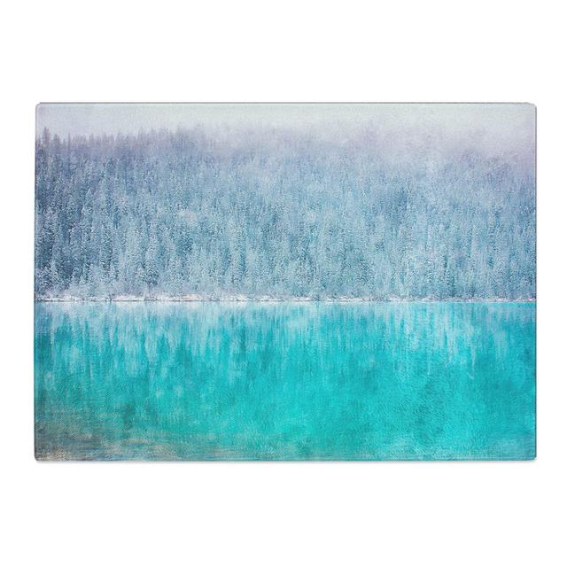 Tempered Glass Sketch of Lake Louise Chopping Board East Urban Home Size: 28.5 cm x 39 cm on Productcaster.