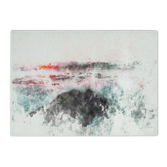 Tempered Glass Ocean Splash Chopping Board East Urban Home Size: 20 cm x 28.5 cm on Productcaster.