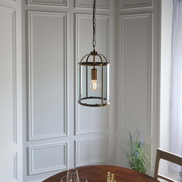 Bearse 1 - Light Lantern Cylinder Pendant Three Posts Finish: Antique Brass on Productcaster.