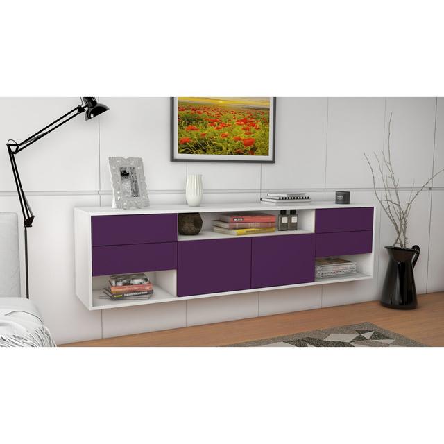 Goza TV Stand for TVs up to 78" Ebern Designs Colour: White/Purple on Productcaster.