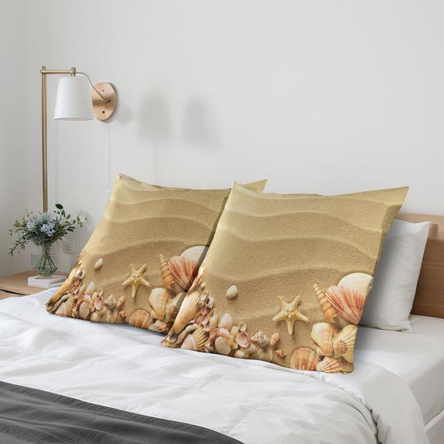 Shells on Sand Microfiber Sham (Set of 2) East Urban Home on Productcaster.