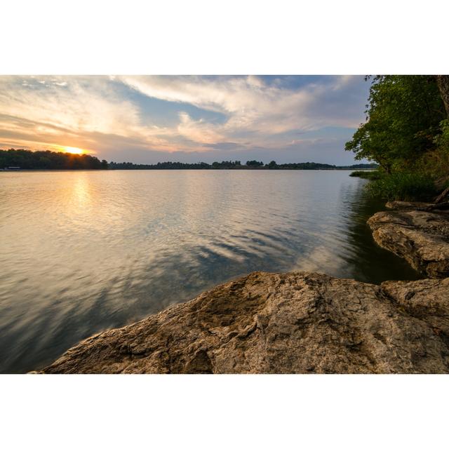 Sunset over the Lake by Tomofbluesprings - Wrapped Canvas Photograph Union Rustic Size: 51cm H x 76cm W x 3.8cm D on Productcaster.