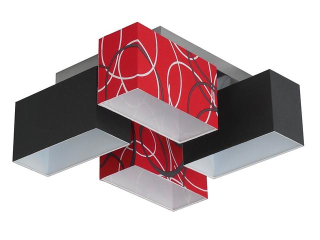 Seaton Semi Flush Mount Latitude Run Frame Colour: Silber, Shade Colour: Rot/Graphit on Productcaster.