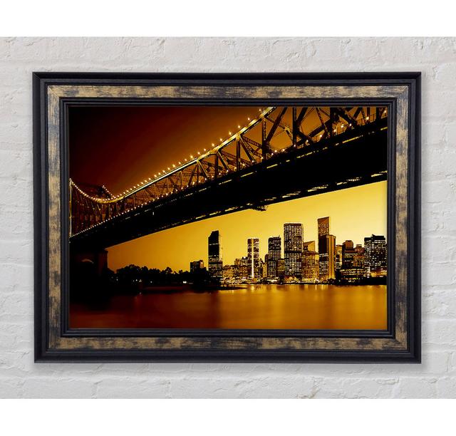 New York City View From Under Brooklyn Bridge - Single Picture Frame Art Prints Bright Star Size: 42cm H x 59.7cm W x 8cm D on Productcaster.