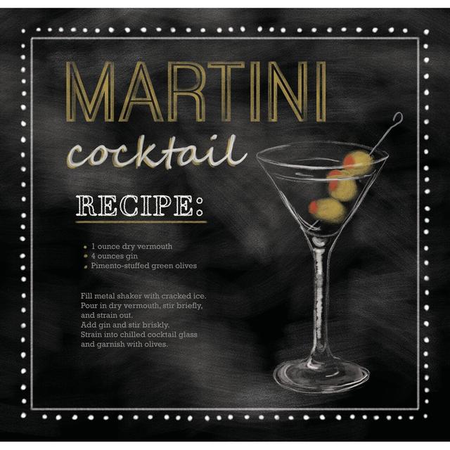 Martini Chalk - Wrapped Canvas Textual Art Print Happy Larry Size: 61cm H x 91cm W x 3.8cm D on Productcaster.