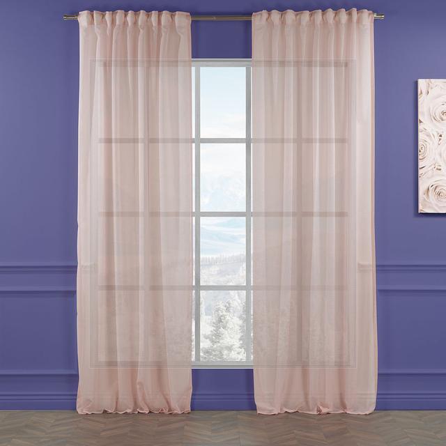 Gardinen-Set mit Stangendurchzug, transparent (Set of 2) Lilijan Home & Curtain Panel-Größe: Breite: 140 cm; Abhängehöhe: 265 cm, Farbe: Rosa on Productcaster.