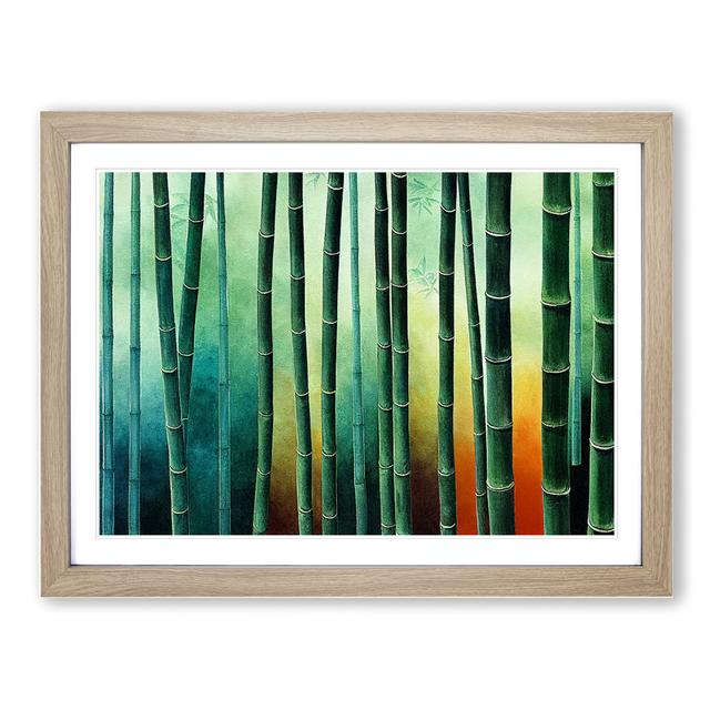 Bamboo Forest Watercolour Vol.3 - Picture Frame Painting Bay Isle Home Size: 34cm H x 46cm W x 2cm D, Frame Colour: Oak on Productcaster.