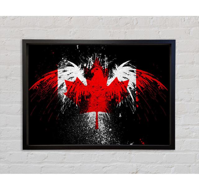 Canadian Eagle Flag - Single Picture Frame Art Prints on Canvas Bright Star Size: 100cm H x 141.4cm W x 3.3cm D on Productcaster.