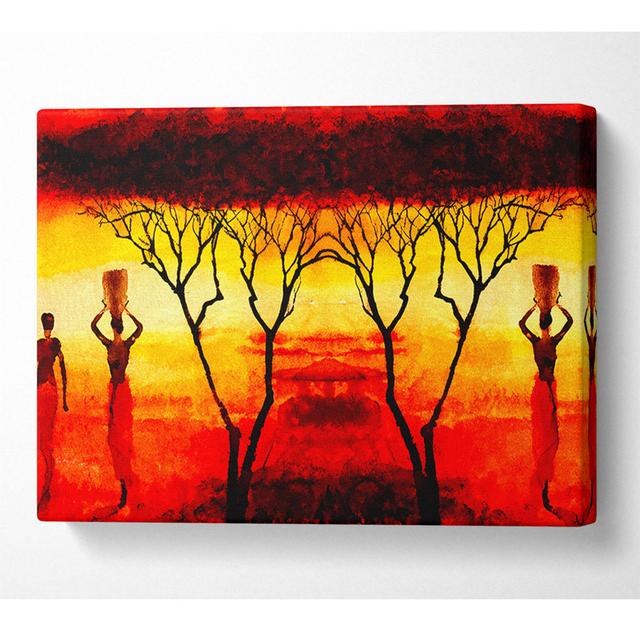 African Women Working In The Blazing Red Fields - Print ClassicLiving Size: 50.8cm H x 81.3cm W x 10cm D on Productcaster.