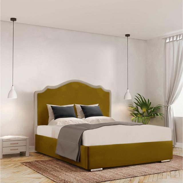 Dias Upholstered Storage Bed Lark Manor Size: Small Double (4'), Colour: White on Productcaster.