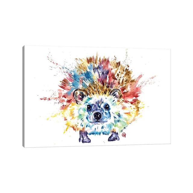 Hedgehog by Lisa Whitehouse - Wrapped Canvas Painting Print Latitude Run Size: 20.32cm H x 30.48cm W x 1.91cm D on Productcaster.